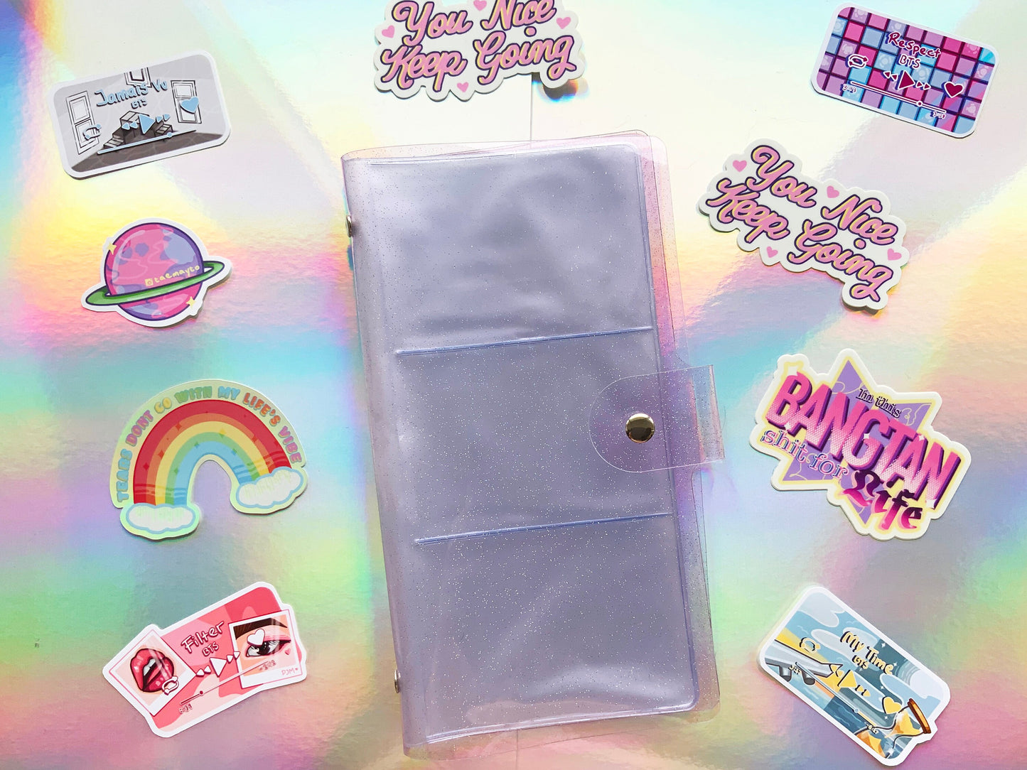 3 Pocket Jelly Glitter Binders